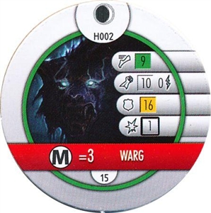 Warg Horde Token Hobbit Heroclix Starter Set H002