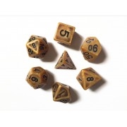 Gold Ancient dice set 4/6/8/10/10s/12/20 - 7 Dice