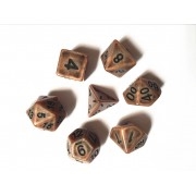 Copper Ancient dice set 4/6/8/10/10s/12/20 - 7 Dice