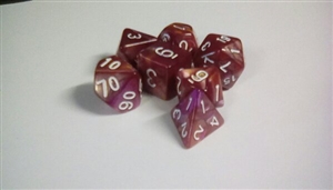 blend color dice set(yellow+Rose red) 4/6/8/10/10s/12/20 - 7 Dice