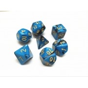 Blue+black blend color dice set 4/6/8/10/10s/12/20 - 7 Dice