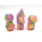 (Purple+Blue+Yellow+Pink) Layer dice set 4/6/8/10/10s/12/20 - 7 Dice