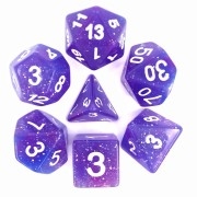 (Blue + Purple) Galaxy dice set 4/6/8/10/10s/12/20 - 7 DiceGreen Transluent Glitter Dice Set