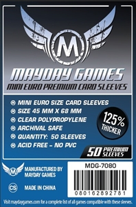 Premium Mini Euro Card Sleeves (45 MM X 68 MM) 50 Count (Dk Blue)